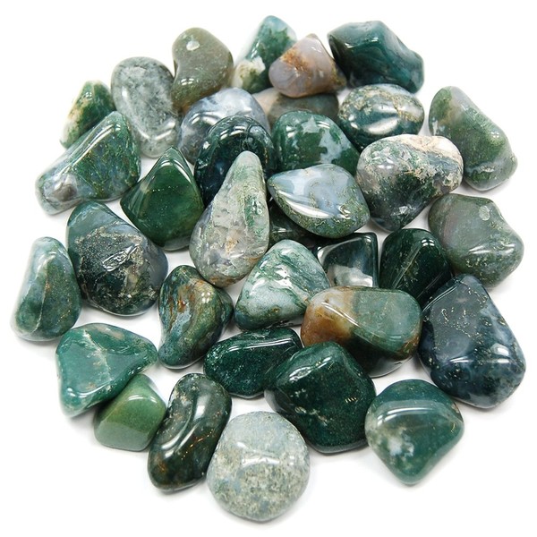 Tumbled Moss Agate (Mostly 5/8" - 1") - 25pc. Bag