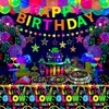 Pack of 4 Disposable Neon Light Tablecloths Let's Shine Tablecloths