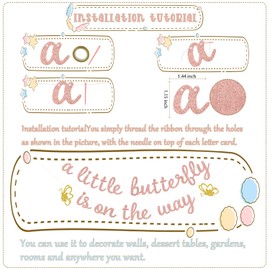 Butterfly Baby Shower Decorations - A Little Butterfly is On The Way Banner - Baby Shower Decorations for Girl Rose Gold