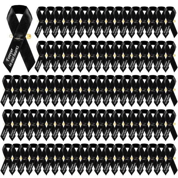 100 Pcs Funeral Ribbons Memorial Ribbon Funeral Pins Classic Memorial