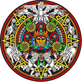 Stuff2Color 'Mayan' Fuzzy Velvet Mandala Coloring Poster - 20x20 Inches