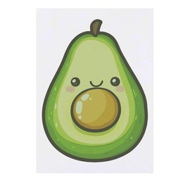 'Kawaii Avocado' Temporary Tattoo - Water Resistant, Skin-Safe, Non-Toxic Transfer (TO00077921)