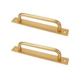 Geesatis 2 Pcs 7.1 inch Sliding Barn Door Handles Aluminium Alloy Wooden Door Handles/Garage Pulls/Wardrobe Pulls/Closet Pulls, with Mounting Screws, Matte Gold
