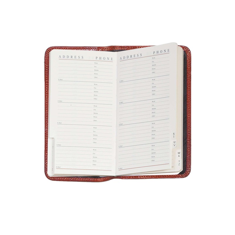 Scully Italian Leather Pocket Telephone/Address Book (Cognac)