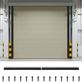 DoubleFill 3" Roll up Garage Brush Seal for Side, 8ft Long Heavy Duty Garage Door Seal Nylon Brush with Aluminum Track No-Drill 45deg Holder for Commercial, Corrugated, Sliding Barn, Hangar Doors