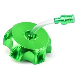 QWORK® Gas Fuel Tank Cap Cover with Breather Valve, Fuel Petrol Cover with Vent Hose for 50cc 70cc 90cc 110cc 125cc 140cc 150cc 160cc Motorized Bicycle Pit Bike Dirt Bike, Green