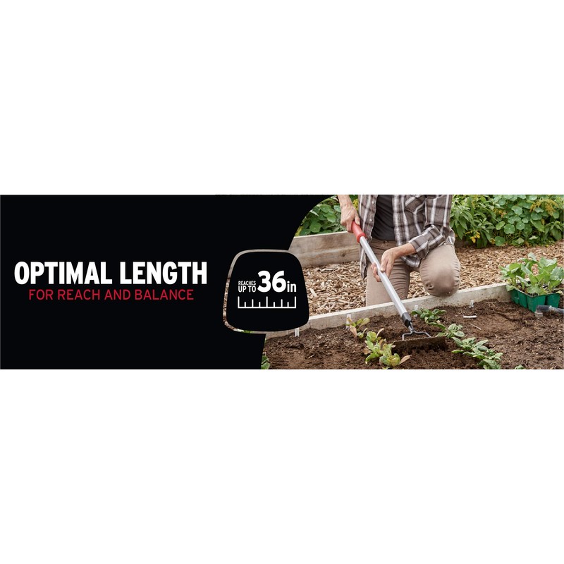 Corona Tools GT 3234 Reach 7-Tine Extended Rake, Silver,RED,Black