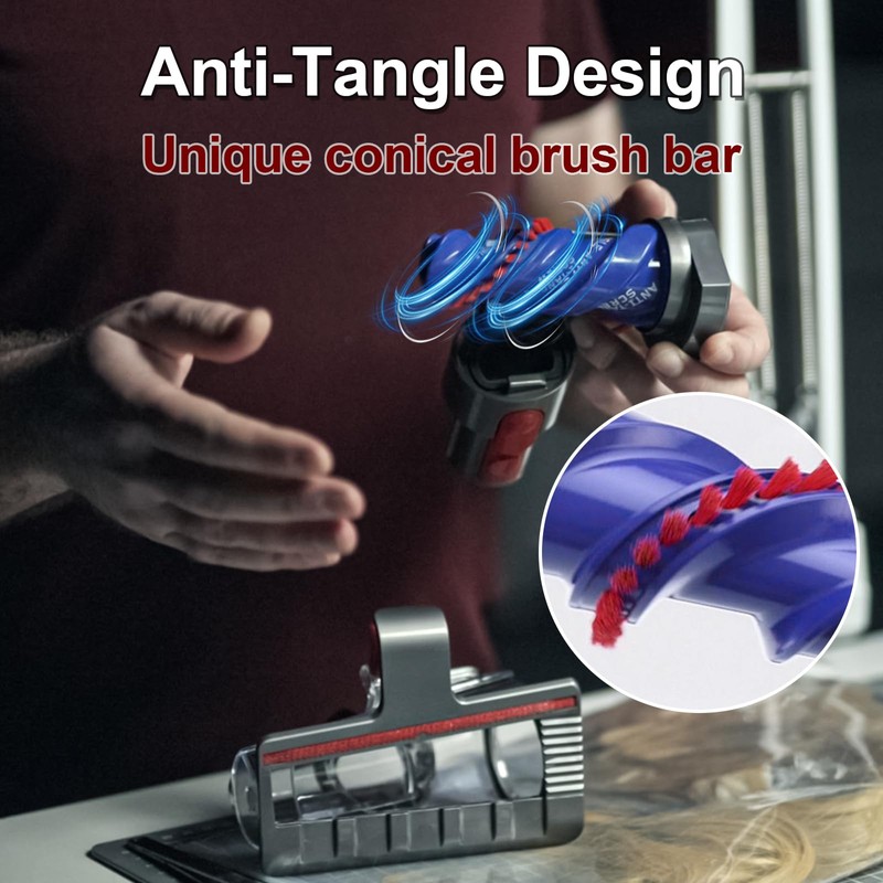 Bolan-Tech Mini Motorized Tool Brush Head for Dyson V7 V8