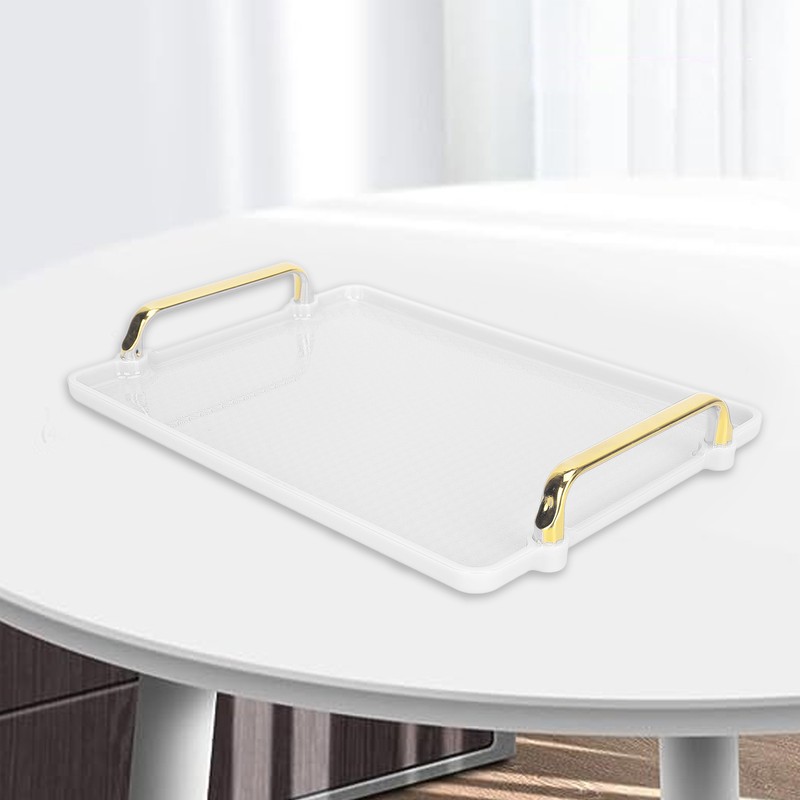 Decorative Tray Elegant Exquisite Texture Ergonomic Serving Tray with Handles