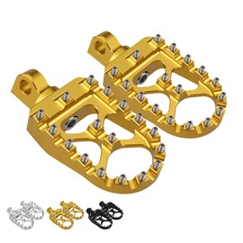 PUCKY CNC Wide Foot Pegs 360° Roating MX Chopper Bobber Style for harley Dyna Sportster Fatboy Iron 883 (金色)