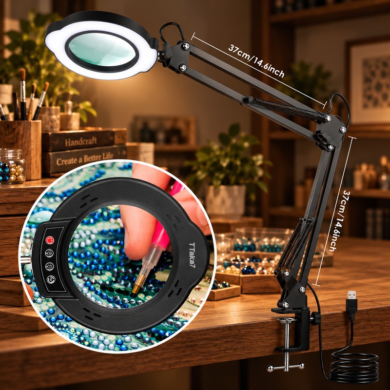 LED Magnifying Lamp for Precision Work – 72 LED USB