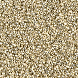 Miyuki Round Rocaille's Seed Beads Size 15/0 8.2g Duracoat Galvanized Silver 15-4201