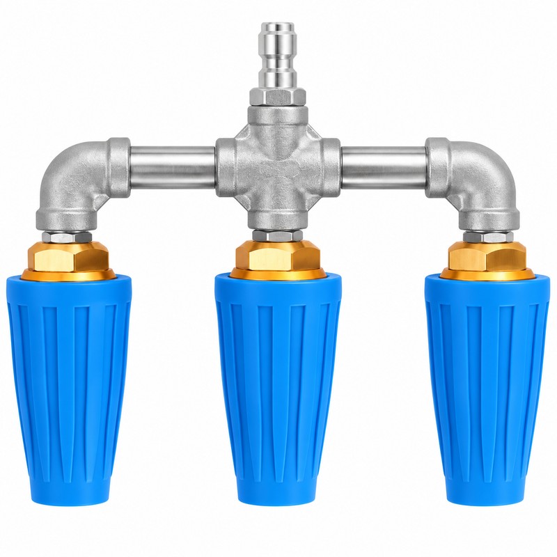 Pressure Washer Triple Turbo Nozzle for Cleaning – 360° Rotating