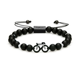 SAILBRACE Bracelet mono-chrome bike beaded, Stainless steel, onyx