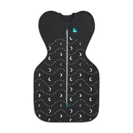 Love To Dream Swaddle UP, Baby Sleep Sack, Self-Soothing, Longer Sleep, Snug Fit Helps Calm Startle Reflex, Newborn Essentials for Baby, Suitable for All Seasons, 8-13 lbs, Charcoal Moon Back