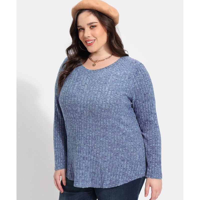 CARCOS - Camisetas básicas de talla grande para mujer, sudadera