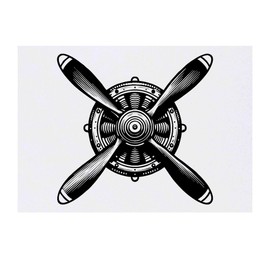 Azeeda 'Flugzeugpropeller' Temporäres Tattoo - Hautfreundlicher & Ungiftiger Abziehbild · Wasserfest (TO00085431)