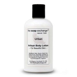 The Soap Exchange Body Lotion - Urban Scent - Hand Crafted 8 fl oz / 240 ml Natural Artisan Skin Care for Hand, Face, & Body, Moisturize, Hydrate, & Protect. Made in the USA.