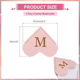 PATIKIL Heart Shaped Bookmark Heart M Cute Stylish Leather Bookmark Page Marker for Readers, Kids, Teachers, Students, Pink