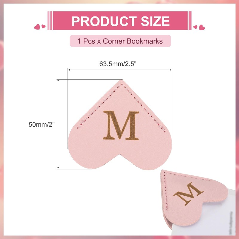 PATIKIL Heart Shaped Bookmark Heart M Cute Stylish Leather Bookmark