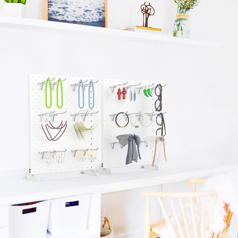 WALMANN Metal Tabletop Pegboard Display Standing Pegboards for Craft Shows,