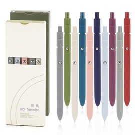 BTYMS Gel Pens, 5 Pcs 0.5mm Black Ink Pens, Assorted Colors Retractable Gel Pens Set, Fine Point Smooth Writing for Journaling Note Taking, Office School Supplies Gifts Women Men (Color 3)