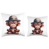 funny animals grumpy ape monkey Throw Pillow