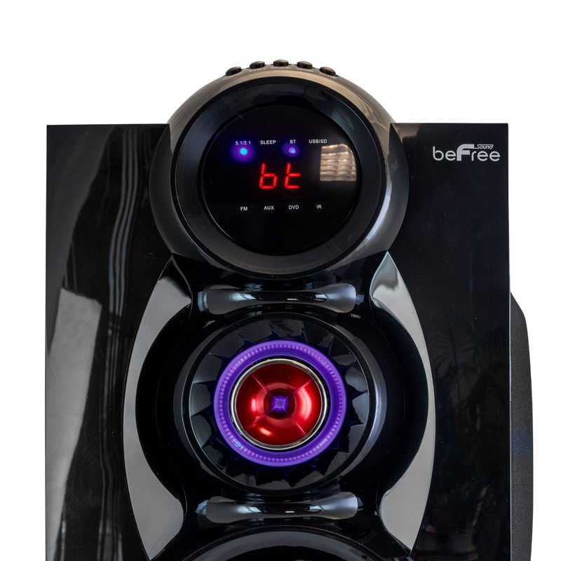 beFree Sound 5.1 Channel Bluetooth Surround Sound Speaker System- Red
