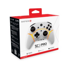 Gioteck SC3 Pro Wireless-Controller für Schalter mit programmierbaren Rücktasten RGB-LED - Weiß - Bluetooth-kompatibel