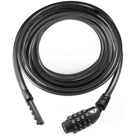 MARQUE Straight Combination Bike Lock Cable - 3/8 inch (5FT, 10FT, 15FT, 25FT) Resettable Combination Lock, Anti-Theft Security Cable for Bicycles, Kayaks, Paddle Boards, Gates&Outdoor Gear (25 FT)