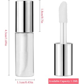Kit de tubos de brillo de labios, paquete de 45 tubos de brillo de labios vacíos de 1,2 ml, mini bálsamo, contenedores reutilizables para muestras de lápiz labial, viajes, maquillaje, rojo,
