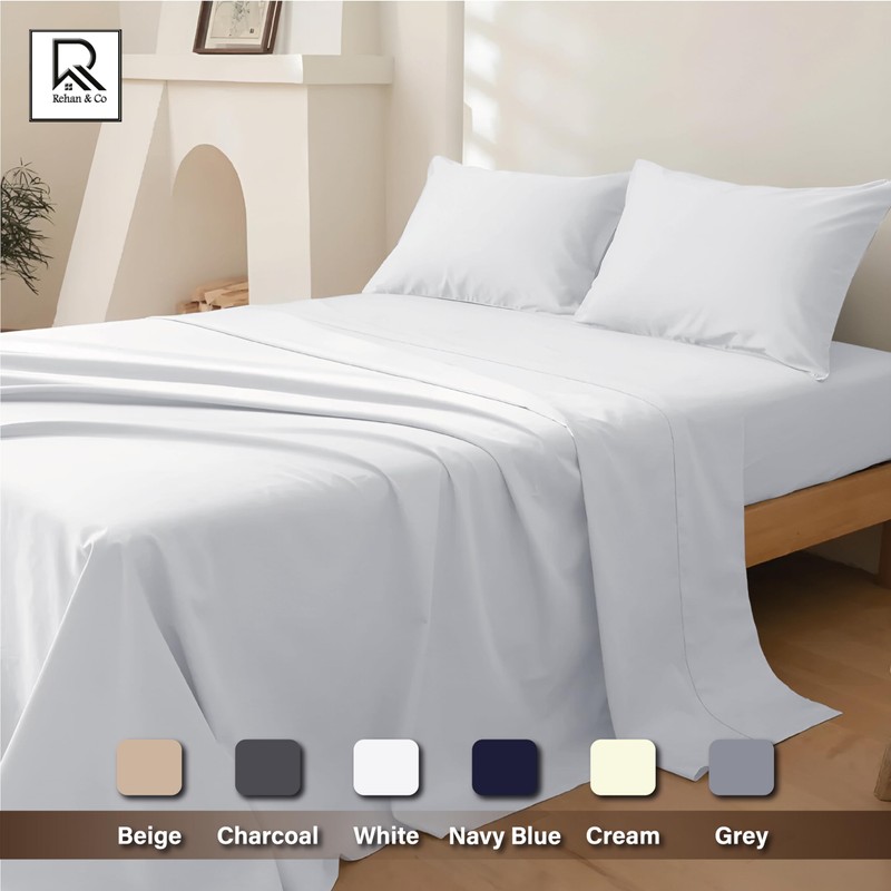 Rehan & Co 100% Egyptian Cotton Fitted Sheets 300 Thread