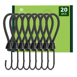Abma Cord Tensioning Elastic Straps with Hooks 15 cm Pack of 20 Expander with Hooks Short Rubber Tensioner Tarpaulin Tensioner Hook for Tarpaulin, Nets, Tents, Trailer Tarpaulin, Banner