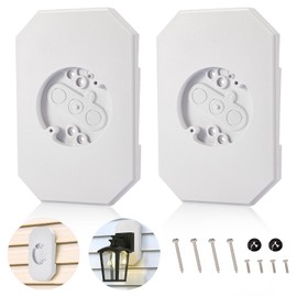 2 Pack Vinyl Siding Mounting Blocks, 8141DBL Outdoor Light Mounting Block with Built-in Electrical Box, Siding Mount Kit for 1/2 inch Lap Double and 4 inch, White