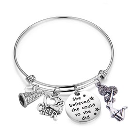 AKTAP Cheerleader Gifts Cheer Bracelets She Believed She Could Cheerleader Bracelets