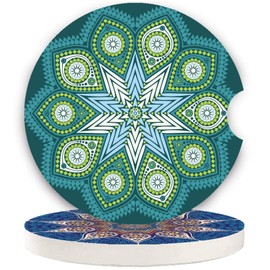 Car Coasters for Cup Holders Absorbent 2 Pack,Ceramic Auto Cupholder Coasters for Drinks,Car Accessories Absorb Water Drops to Keep Your Car Cup Holders Clean and Dry,2.56" Diameter