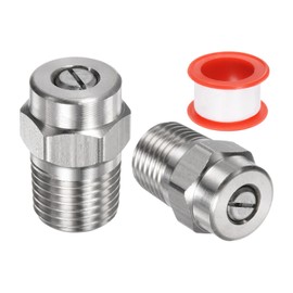 M METERXITY 2 Pack Surface Clean Tips - 40 Degree 1/4" NPT Male #40030 Pressure Washer Nozzles Cleaner Nozzle Replacement, Stainless Steel with Sealing Tape for Water Guns (1.07mm Orifice)