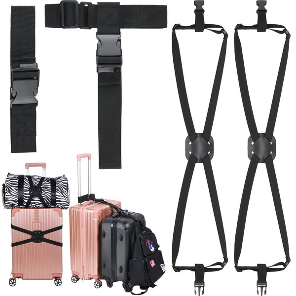 4 Pack Luggage Straps Set, Add a Bag Luggage Straps,