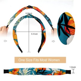 TOBATOBA Knotted Headbands for Women, 10 Pack Floral Bow Knot Twist Turban Headbands - Wide, No Slip Diademas Para Mujer De Moda