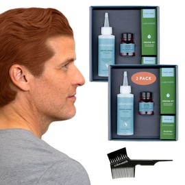 Colorsmith Hair & Beard Colour for Blending Greys 2 pack, Ammonia-Free Complete Men’s At-home Beard & Hair Dye Kit, Professional-grade Demi-Permanent Hair Colour (Dark Intense Copper Blonde 7.40)