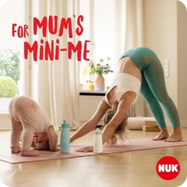 NUK Mini-Me Sip Toddler Cup | 9+ Months | 300 ml | Kids Water Bottle | Leak-Proof Toughened Spout | Shatter-Proof | Pink Butterfly