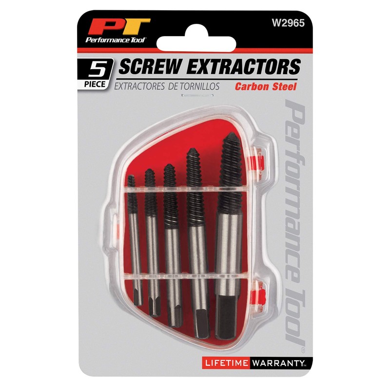 Performance Tool W2965 Screw Extractor Set, Removes damaged screws, broken
