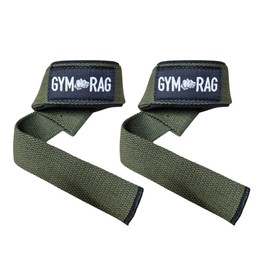GYM RAG Weight Lifting Straps- Anti Slip, 20inch Long Gym Wrist Straps- 5MM Neoprene Padded Hand Straps for Weights- Heavy Duty Wrist Support for Powerlifting,Deadlifting,Fitness etc (Nato Green)