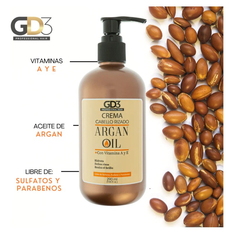 Crema Para Rizos Con Aceite De Argn Gd3 290 Ml