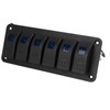 6 Gang Rocker Switch Panel Overcurrent Protection LED Blue Backlit