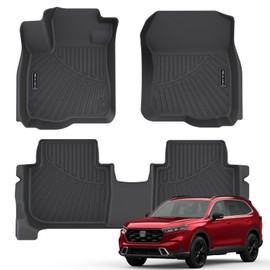 NIKALAIKA Floor Mats for 2023 2024 2025 Honda CR-V CRV (Include Hybrid) All Weather Protection TPE Rubber Floor Liners for 2024 Honda CRV Hybrid Accessories, Odorless Anti-Slip, 1st & 2nd Row, Black