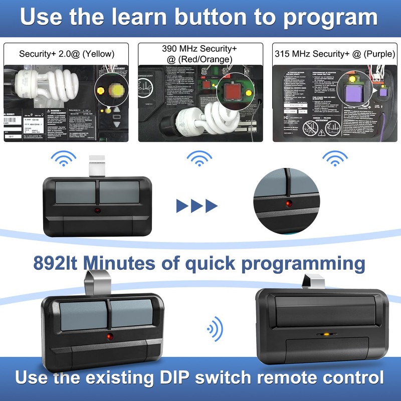 Upgrade 892lT Garage Door Opener Remote for Liftmaster, 2-Button Security+