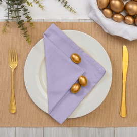 Blue Needles Lavender Cloth Napkins - 100% Cotton Set of 12 Easter Dinner Napkins 18x18 inches - Soft, Reusable, and Washable, Ideal for Events, Parties, Spring Summer Easter & Everyday Use
