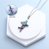 AIWENXI Dragonfly Cross Urn Necklaces for Ashes Infinity Cremation Necklaces