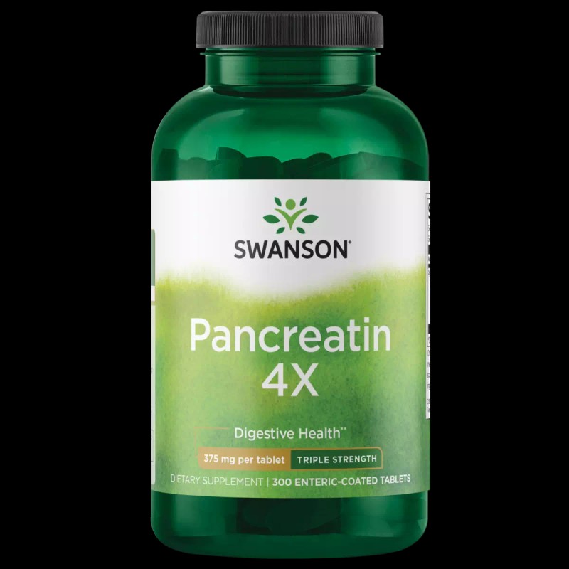 Swanson Pancreatin 4X 375 mg 300 Tablets